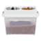IRIS 45qt. Clear/White/Gray Airtight Elevated Feeder Storage Container